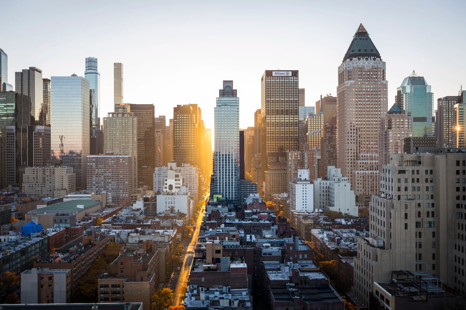 City skyline and urban streets