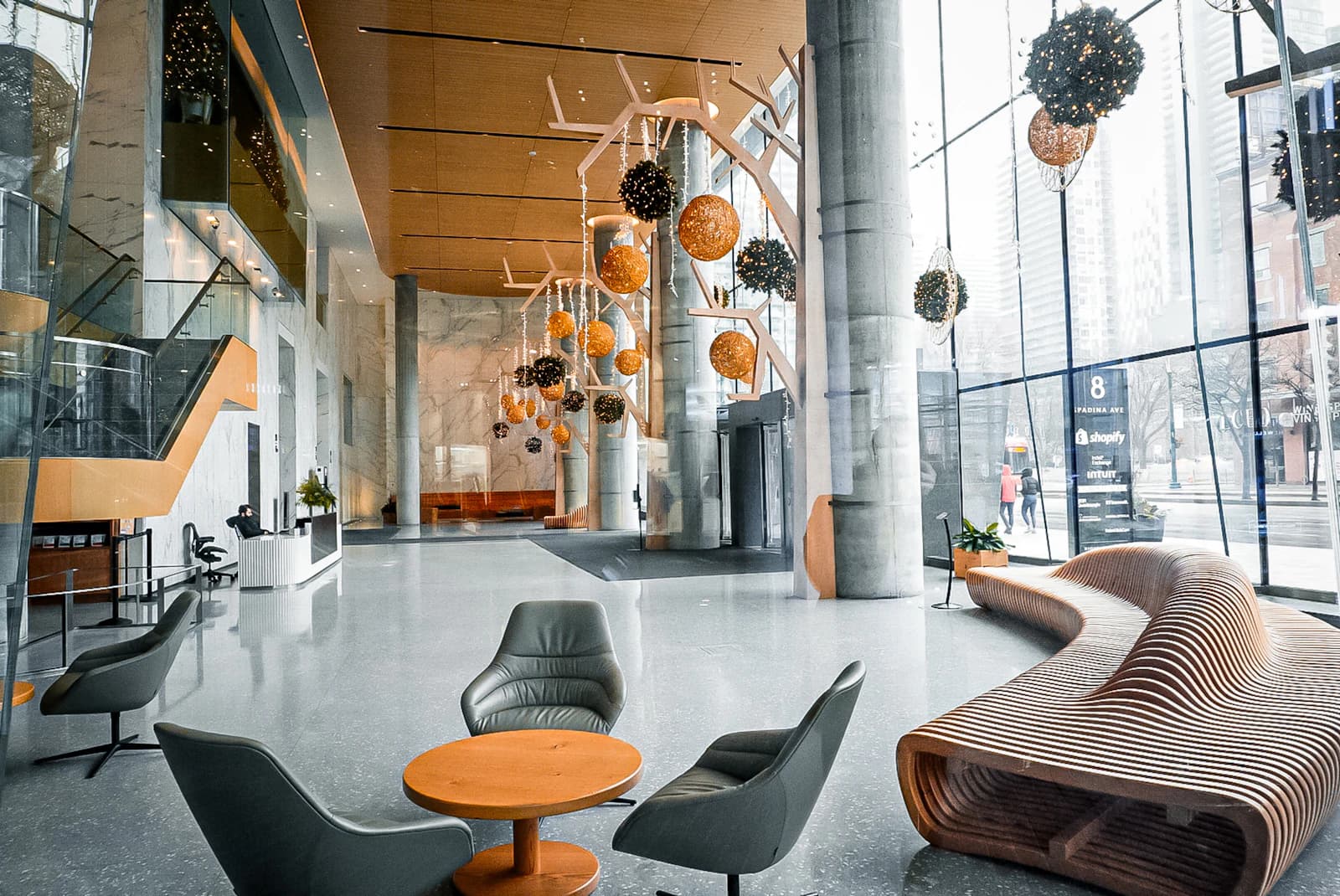 Modern bank interior